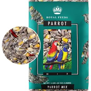 Parrot Mix 5 Lbs, Premium Parrot Food, Nutrient-Rich Blend Birdseed, Supports Energy, Growth & Digestive Health, Tasty and Enjoyable Mix Parrot Food for Healthy & Balanced Diet