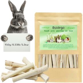 Natural Sweet Bamboo Chew Sticks 350g (12.3oz) for Rabbits, Hamsters, Guinea Pigs - Small Animal Dental Toys, Long-Lasting Teeth Grinding Rodent Chews, Chinchilla Safe Treats