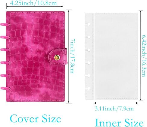 20 Clear PP Pockets Discbound Currency Collection Album, Inner 6.42 x 3.11 Inches, Handmade PU Leather Cover with Button Closure, Protective Case for Banknotes/Stamps/Dollars (Black) in Kuwait