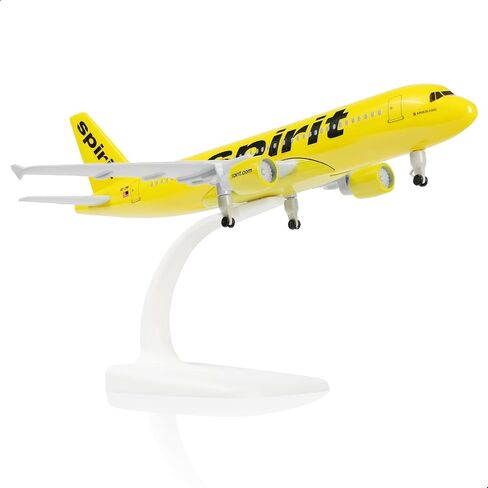 1/200 A320 Spirit Diecast Metal Airplane Model with Stand for Airbus A320 Model Plane Kits -18.5cm L for Aviation Enthusiasts Gifts, Display Decorations or Ornaments (Real Aircraft Scale) in Saudi Arabia