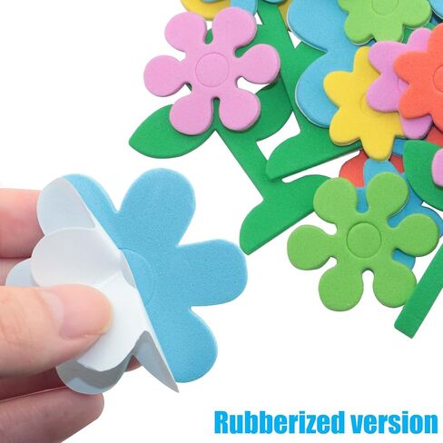 140PCS 2 Packs with Adhesive Backing EVA Foam Patches Handmade DIY Sponge Foam Paper Flowers Leaves Small Stickers DIY Sponge Paper Patches in Saudi Arabia