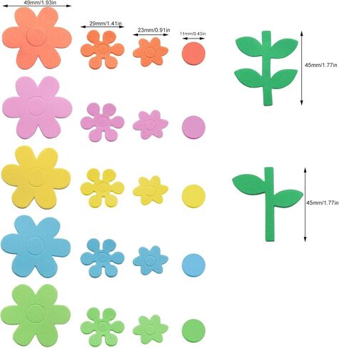 140PCS 2 Packs with Adhesive Backing EVA Foam Patches Handmade DIY Sponge Foam Paper Flowers Leaves Small Stickers DIY Sponge Paper Patches in Saudi Arabia