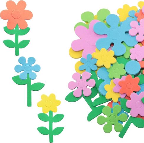 140PCS 2 Packs with Adhesive Backing EVA Foam Patches Handmade DIY Sponge Foam Paper Flowers Leaves Small Stickers DIY Sponge Paper Patches in Saudi Arabia