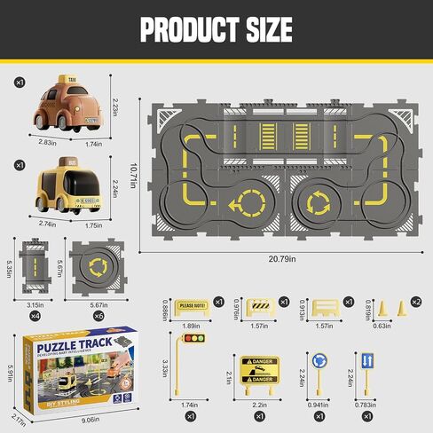 Large Puzzle Race Car Track Set for Toddlers Kids, Puzzle Tracks Car Play Set, Race Tracks Toys for Toddler Boys 3 4 5 6 Year Old Car Track Toys Birthday Gifts for Boys Age 3-5 4-6 in Saudi Arabia