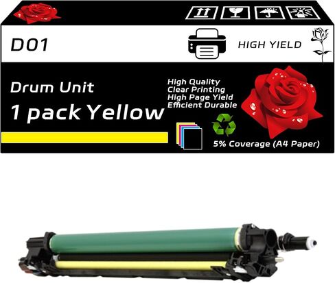 D01 Drum Unit Compatible for Canon imagePRESS C60 C650 C700 C710 C800 C810 C910 Printers, with Chip, High Yield 130000 Pages, Clear Printing (Yellow) in Saudi Arabia