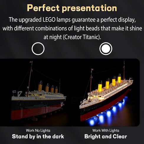 مجموعة إضاءة LED للمبدع Titanic - متوافق مع Lego 10294 ، لمجموعات Lego Creator Titanic ، غير متضمنة مجموعة النماذج ، يعزز العرض ، التثبيت السهل ، هدية رائعة ، مواد آمنة in Kuwait