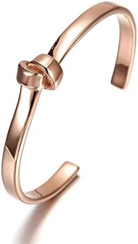 WISTIC Gold Bracelet for Women with Love Jewelry Stainless Steel Knot Tie Bangle Cuff Chunky Clover Heart Gold Rose Gold Silver Plated Bracelets for Girls in Kuwait