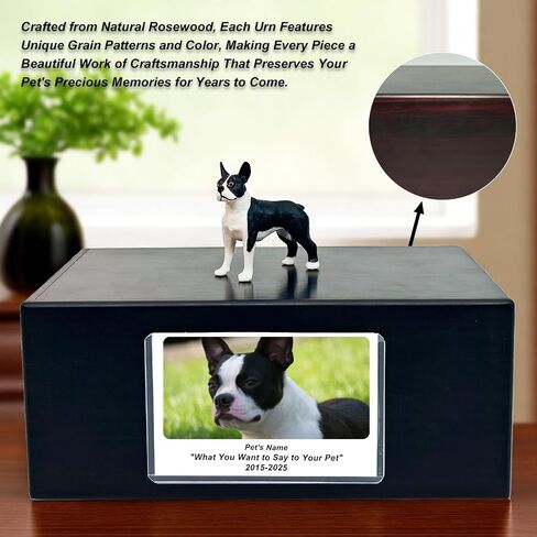 Pet Dog Urns for Ashes Memorial Gifts for Loss Lovers Shadow Box Sympathy Keepsake Small Cat Cremation Casket Funerary Frame Pictures Rosewood Material Bengal Cat Figurine Urn in Saudi Arabia
