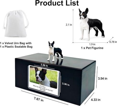 Pet Dog Urns for Ashes Memorial Gifts for Loss Lovers Shadow Box Sympathy Keepsake Small Cat Cremation Casket Funerary Frame Pictures Rosewood Material Bengal Cat Figurine Urn in Saudi Arabia