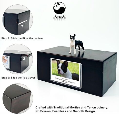 Pet Dog Urns for Ashes Memorial Gifts for Loss Lovers Shadow Box Sympathy Keepsake Small Cat Cremation Casket Funerary Frame Pictures Rosewood Material Bengal Cat Figurine Urn in Saudi Arabia