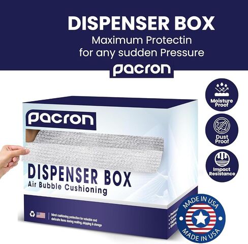Protective Bubble Roll Wrap Dispenser Carton -175FTx12IN Clear, 3/16" Dense Small Bubble Cushioning for Fragile Items, Dish Packing & Packaging Supplies Shipping & Storage - Perforated Every 12IN in Kuwait