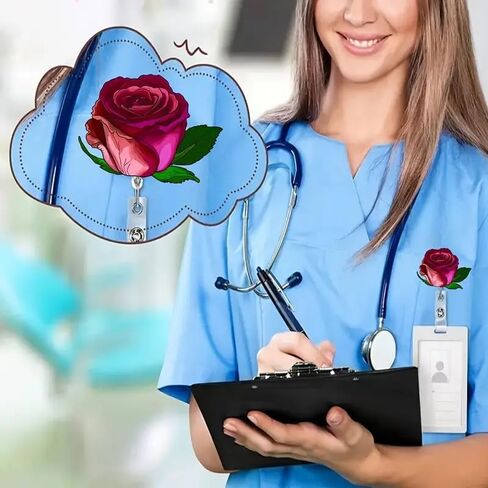 لطيف شارة البقر الوردي بكرة زهرة القوس القوس القابلة للسحب مقطع شارة ممرضة للممرضات ربيع زهرة شارة البقر حامل للطلاب عامل مكتب العامل in Kuwait