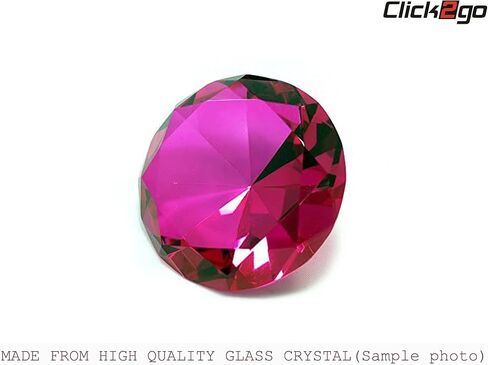 2" / 60 mm Diamond Shaped Glass Crystal Paperweight – Home Office Decor & Valentine's Day Gift Wedding Favors Centerpieces Decoration with Gift Box (Hot Pink) in Saudi Arabia