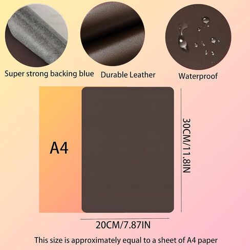 3 PCS 8 X11 بوصة إصلاح جلد لاصق التصحيح إصلاح فوري لأثاث مقاعد السيارة أرائك كراسي المكتب حقائب يد مقاومة للدموع ومجموعة إصلاح جلدية فو (الزنجبيل) in Kuwait