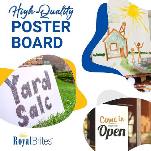Royal Brites White Poster Board, Classic Presentation Board, 11 x 14 Inches (60 Pack) in Kuwait
