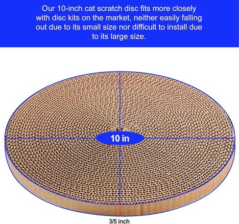 Round Cat Scratcher refill 10 بوصة قطر 3/5 بوصة دائرة خدش استبدال منصات خدش للقطط الداخلية الخدش (1 جهاز كمبيوتر) in Kuwait