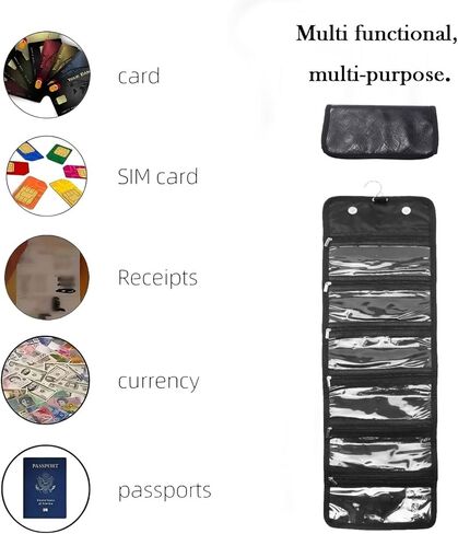 Money Wallet Organizer for Cash with 4 Zippered Pocket Cash Organizer, Envelope Wallet, Small Travel Money Holder for Budgeting, Receipt and Tips.(Black, 4 pockets) in Kuwait