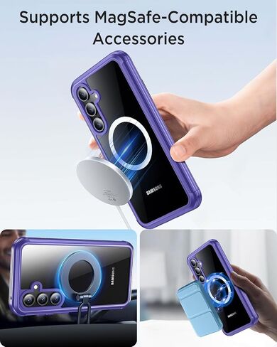 Miimall Slim for Samsung Galaxy S24 Ultra Clear Case with Ring Stand, Soft TPU Anti-Yellow [Metal Magnetic Ring Holder][Support Car Magnetic Mount] Shockproof Phone Case for Galaxy S24 Ultra - Clear in Saudi Arabia