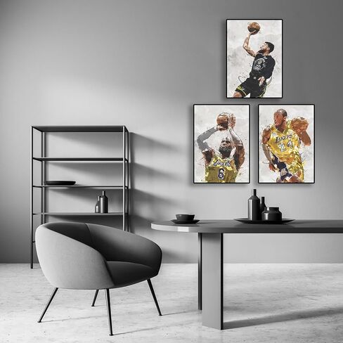 Stephen Curry, Bryant, James, Ja Morant, Antetokounmpo, Doncic, Tatum, Butler Poster Basketball Canvas Poster Wall Art Print Set of 8 Gifts for Boys Living Room Bedroom Decoration Unframed: 8x12inch in Saudi Arabia
