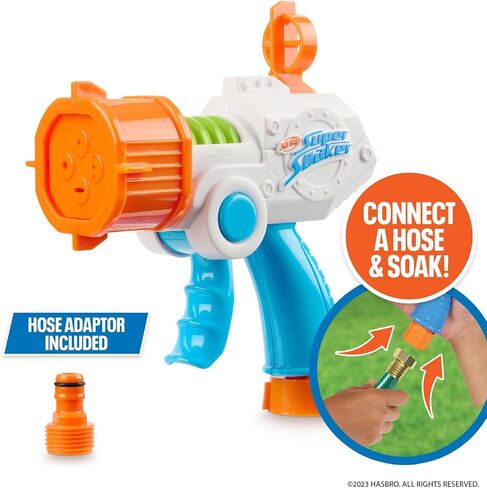 NERF Super Soaker Quadblast Blaster - آلة نقع تعمل بخراطيم في الحديقة لمعارك الفناء الخلفي الملحمي in Saudi Arabia