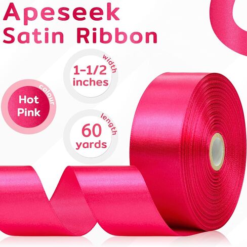 60 Yards Navy Blue Ribbon 1-1/2 Inch, Solid Dark Blue Satin Ribbon for Gift Wrapping, Crafts, Flower Bouquet, Wedding, Baby Shower, Festival, Christmas, Halloween in Saudi Arabia