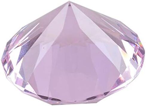 3" / 80 mm Light Pink Diamond Shaped Glass Crystal Paperweight – Home Office Decor & Valentine's Day Gift Wedding Favors Centerpieces Decoration with Gift Box in Saudi Arabia