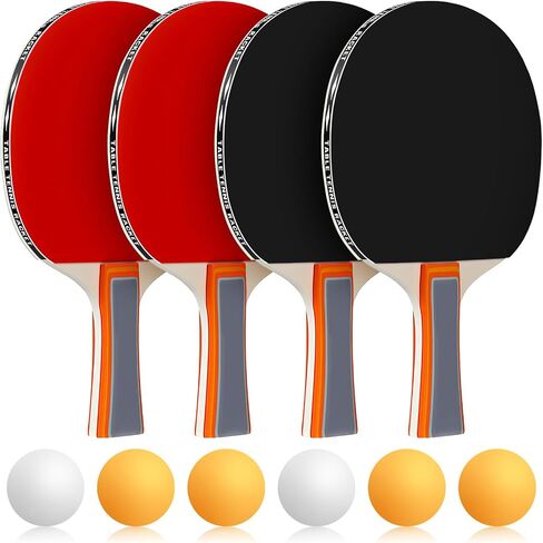 8 Pieces Table Tennis Rackets Bulks Table Tennis Paddles Set Portable Table Tennis Accessories with 12 Table Tennis Balls and 4 Storage Bags for Indoor Outdoor Games in Saudi Arabia