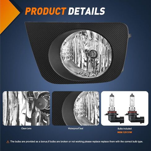 مجموعة مصابيح الضباب Nilight متوافقة مع 2016 2017 2018 Toyota RAV4 Fog Lamp Bumper Light استبدال عدسة نظيفة للركاب وجانب السائق مع مصابيح هالوجين 12 فولت H11 552، ضمان لمدة عامين in Saudi Arabia