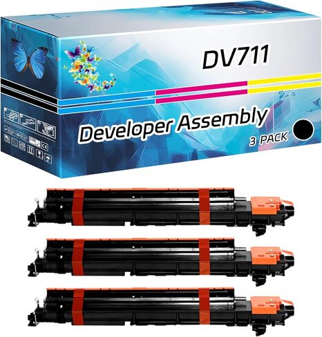 DV711 A2X203D Developer Assombly متوافق مع Konica Minolta Bizhub 654 654E 754 C654 C654E C754 C754E PRINTERS ، العائد المرتفع 480000 ، مع طباعة عالية من التعريف (1 حزمة سوداء) in Kuwait