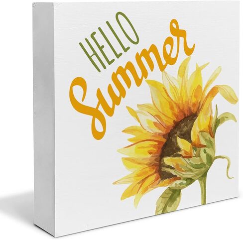 Hello Summer Wood Box Sign Desk Decor Summer Watermelon Wood Block Sign Decor for Home Kitchen Shelf Wall in Saudi Arabia
