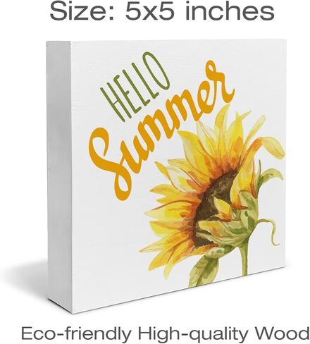 Hello Summer Wood Box Sign Desk Decor Summer Watermelon Wood Block Sign Decor for Home Kitchen Shelf Wall in Saudi Arabia