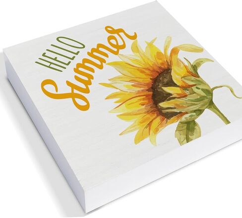 Hello Summer Wood Box Sign Desk Decor Summer Watermelon Wood Block Sign Decor for Home Kitchen Shelf Wall in Saudi Arabia