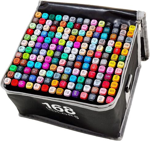 80 Colors Alcohol Markers, Dual Tip Permanent Art Markers with Black Suitcase, For Adults Coloring, Sketching, Card Making and DIY Patinting in Saudi Arabia