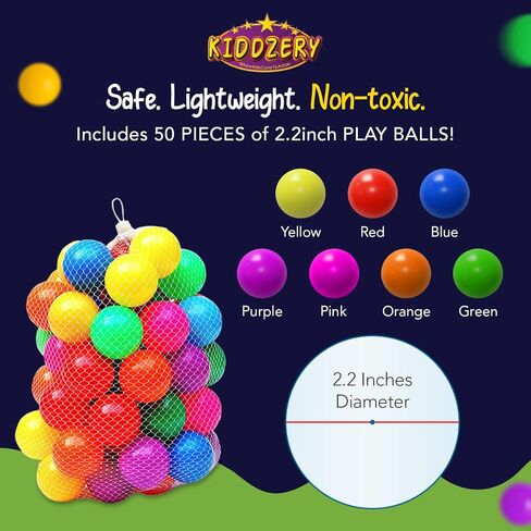 5pc Kids Play Tent for Toddlers with Ball Pit, Crawl Tunnel, Indoor & Outdoor Playhouse, Jungle Gym, Toys for Boys & Girls, Includes Dart Balls, Teepee & Basketball Hoops, (with 50 Balls) in Saudi Arabia