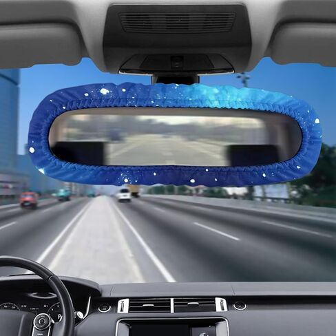Cow Print Car Rear View Mirror Cover Interior Mirror Accessories for Women, Fashion Elastic Rearview Mirror Sleeve Protector Anti Dust and Fingerprints in Saudi Arabia