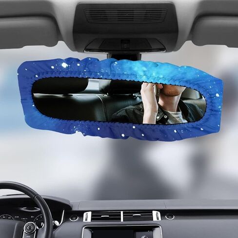 Cow Print Car Rear View Mirror Cover Interior Mirror Accessories for Women, Fashion Elastic Rearview Mirror Sleeve Protector Anti Dust and Fingerprints in Saudi Arabia
