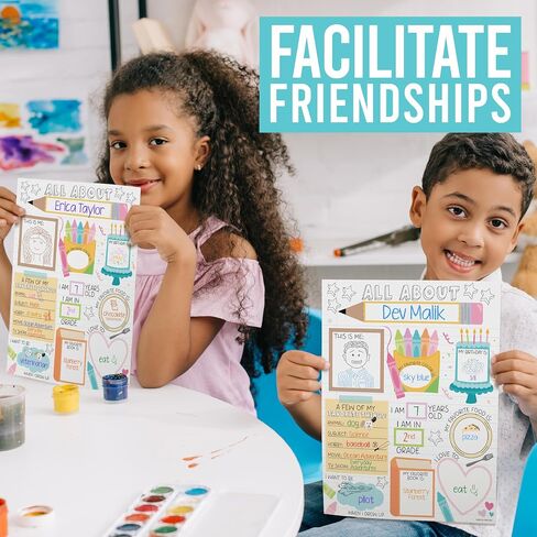 Hadley Designs All About Me Posters Elementary - 20 Star Student Poster Kindergarten, 11x14 All About Myself Star of The Week Poster Preschool, Pastel PreK Classroom Must Haves in Saudi Arabia