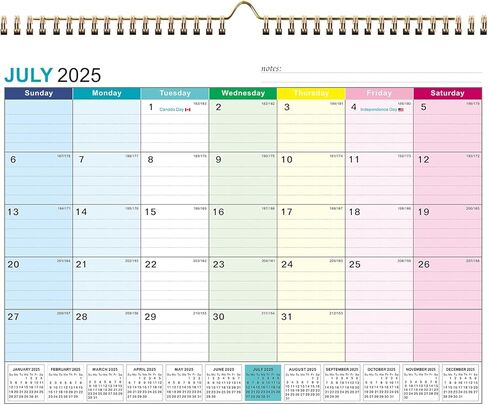 Wall Calendar 2024-2025, January 2024-June 2025, 15" x 12", Highlight Holidays, Planning Calendar, Thick Paper in Kuwait