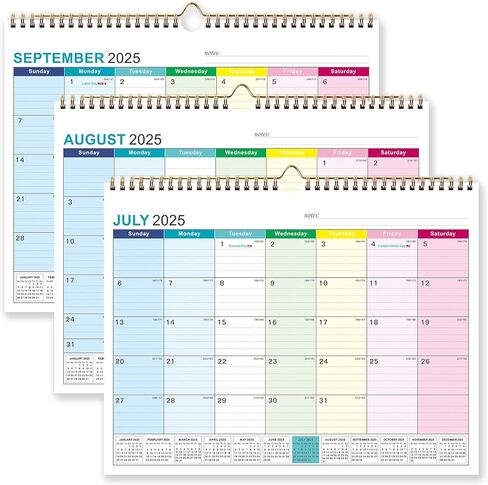 Wall Calendar 2024-2025, January 2024-June 2025, 15" x 12", Highlight Holidays, Planning Calendar, Thick Paper in Kuwait
