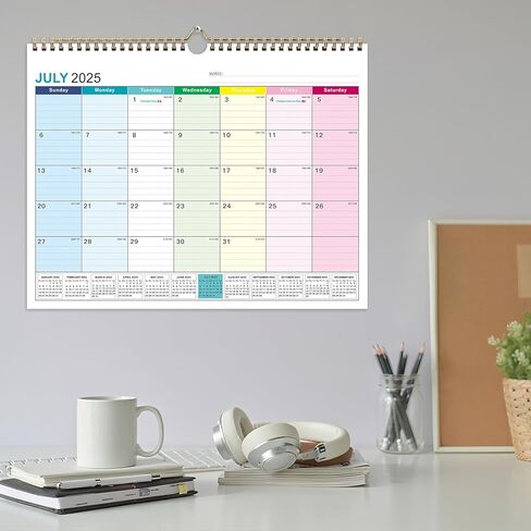 Wall Calendar 2024-2025, January 2024-June 2025, 15" x 12", Highlight Holidays, Planning Calendar, Thick Paper in Kuwait