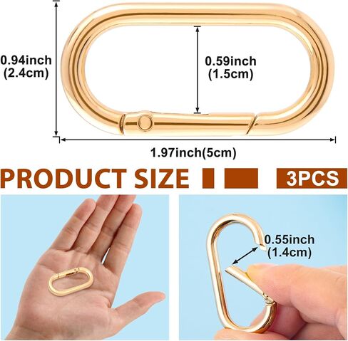 Oval Spring Ring Clips, Heavy Duty Metal Keyring Purse Clip, O Ring Opening Key Ring Carabiner for Keychain in Saudi Arabia