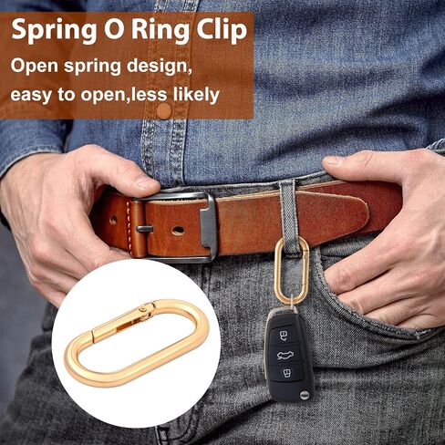 Oval Spring Ring Clips, Heavy Duty Metal Keyring Purse Clip, O Ring Opening Key Ring Carabiner for Keychain in Saudi Arabia