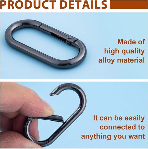 Oval Spring Ring Clips, Heavy Duty Metal Keyring Purse Clip, O Ring Opening Key Ring Carabiner for Keychain in Saudi Arabia