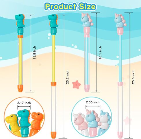 Dsmile 6 Packs Water Guns for Kids Adults, Plastic Handle Outdoor Swimming Pool Beach Summer Fun Party Games for Girls Boys Teens Adults in Kuwait