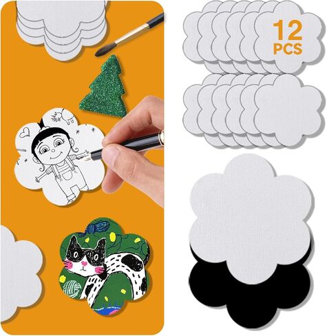 12 Pack Small Magnetic Canvas Boards for Painting, Easy to Stick on Fridge, Whiteboard or Any Iron-containing Surface in Saudi Arabia