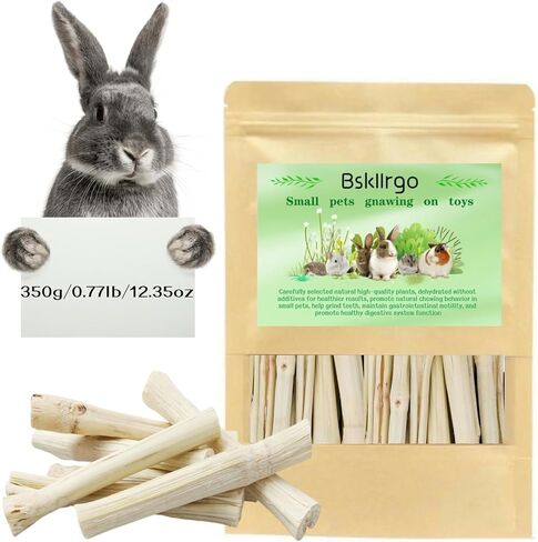 Natural Sweet Bamboo Chew Sticks 350g (12.3oz) for Rabbits, Hamsters, Guinea Pigs - Small Animal Dental Toys, Long-Lasting Teeth Grinding Rodent Chews, Chinchilla Safe Treats in Saudi Arabia