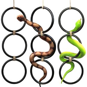 3PCS Snake Climbing Rings for Ball Python - Enrichment Toys for Corn Snake - Reptiletank Cage Decor Habitat Accessories | Terrarium, Bearded Dragon, Chameleon, Iguana, Gecko, Lizard, Parrot