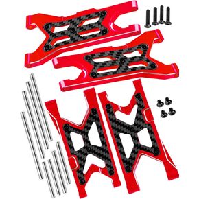 RC Carbon Fibre Front Rear Suspension Arms for 1/10 Senton/Granite/Vorteks 3S Blx & Mega 550 RC Car.Red