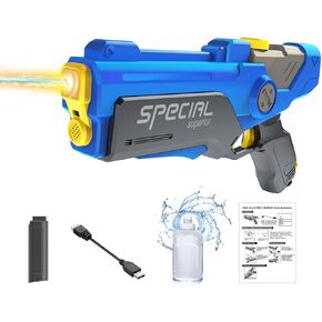 Electric Water Gun for Adults Kids, Long Range Automatic Squirt Guns Pistol Toy with Light Up, Automatic Refill, Powerful High Powered Electric Water Blasters, Summer Outdoor Play, Pool Garden Fun