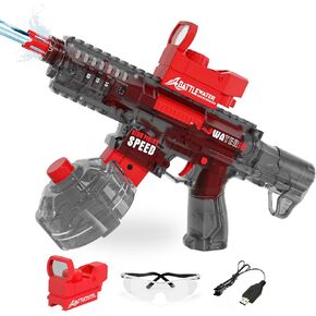 2025 Electric Water Guns for Adults Kids, Automatic Water Gun Toy for Kids Ages 4-8 8-12, Large Capacity High Power, 32ft Ultra-Long Range, Summer Pool Outdoor Beach Water Toys for Boys Girls（Red）